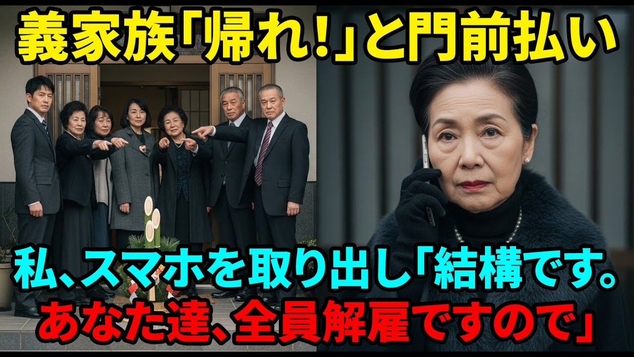 【スカッと】正月の挨拶で「貧乏人は帰れ！」と私を追い出した息子夫婦と義家族。→だが私が一族全員が勤める会社の“会長”。その場で「全員クビよ」と告げると、全員顔面蒼白【シニアライフ】【60代以上の方へ】