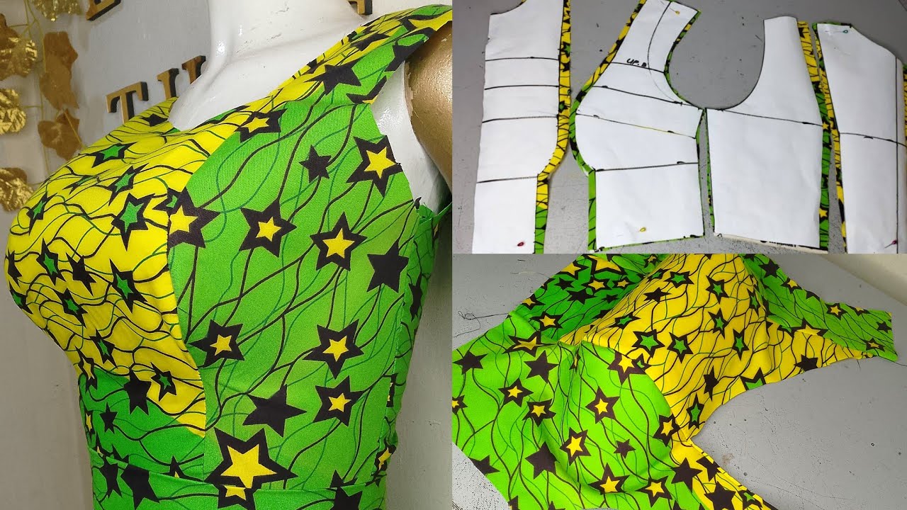 How to DRAFT, CUT and SEW a SHOULDER PRINCESS DART BUSTIER with Asymmetric Neckline