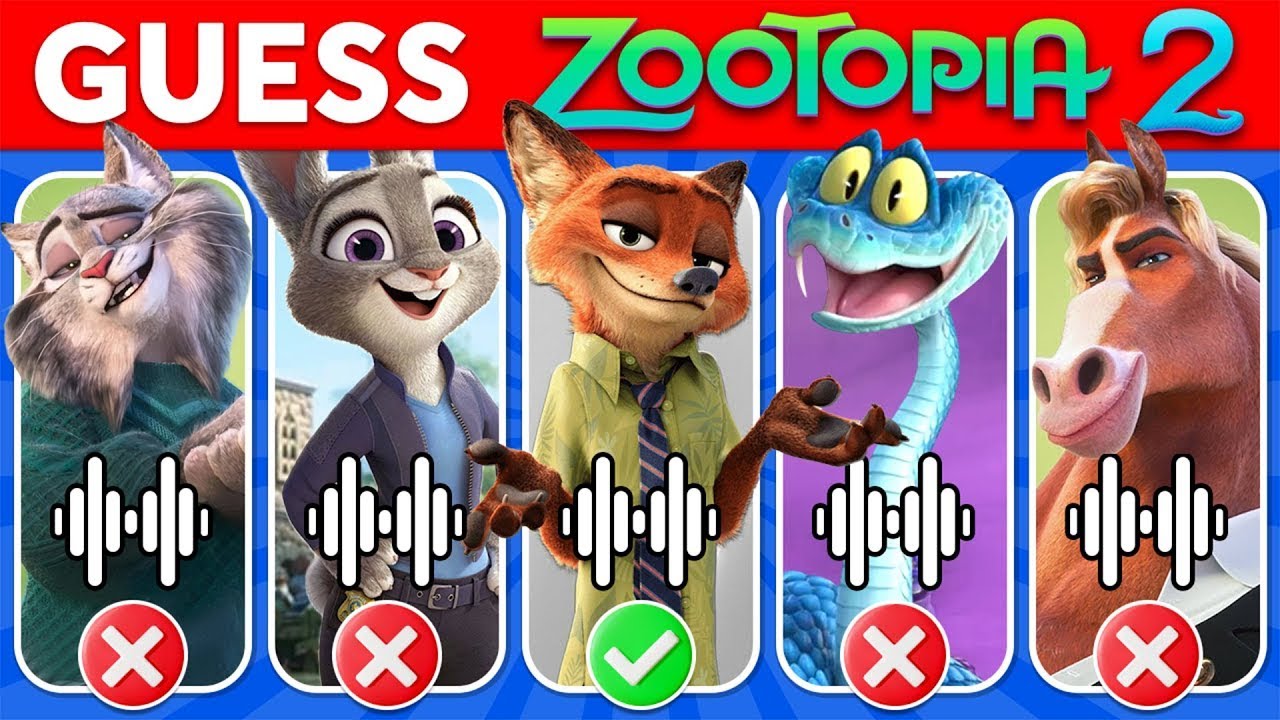 Guess Zootopia 2 Movie Characters by Their Voice | Zootopia 2 Movie Quiz ~ Judy🐰Nick🦊Gary🐍Flash🦥