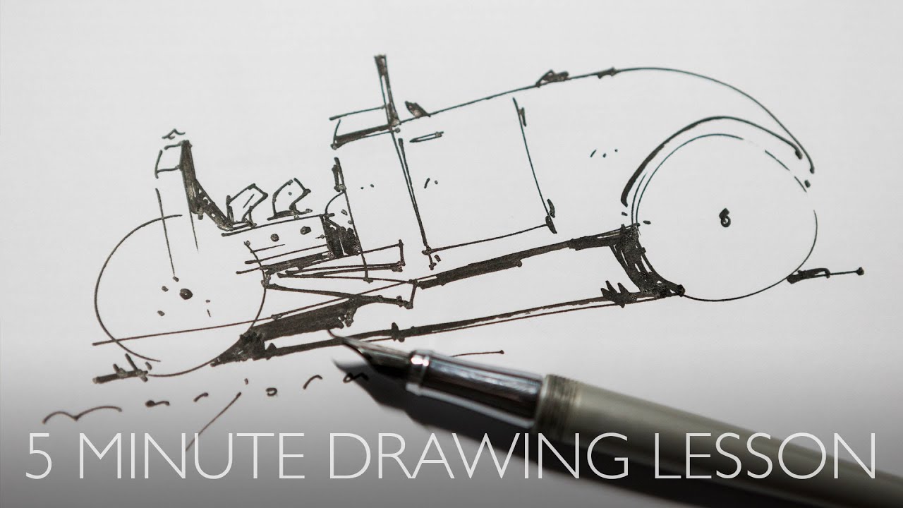 5 Minute Drawing Lesson - How to draw a hot rod