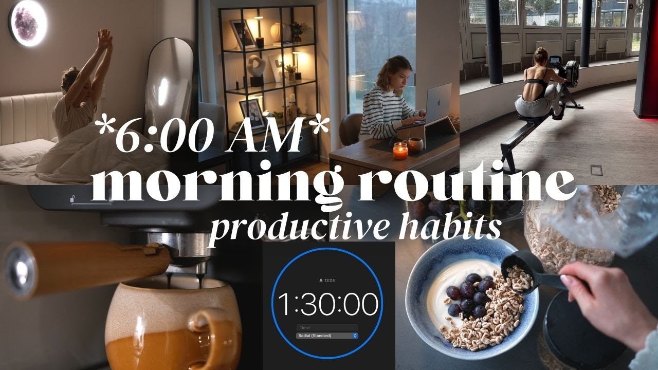MORNING ROUTINE  👩🏼‍🎓📚🏋🏼‍♀️🥣 Struktur & Zeitplan für Produktivität