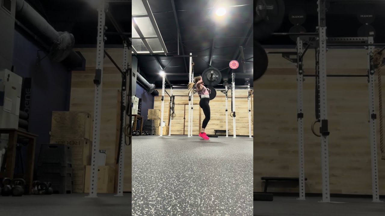 15 TTB, 10 DL, 5 snatch 75# AMRAP 9 min…. 150 reps 