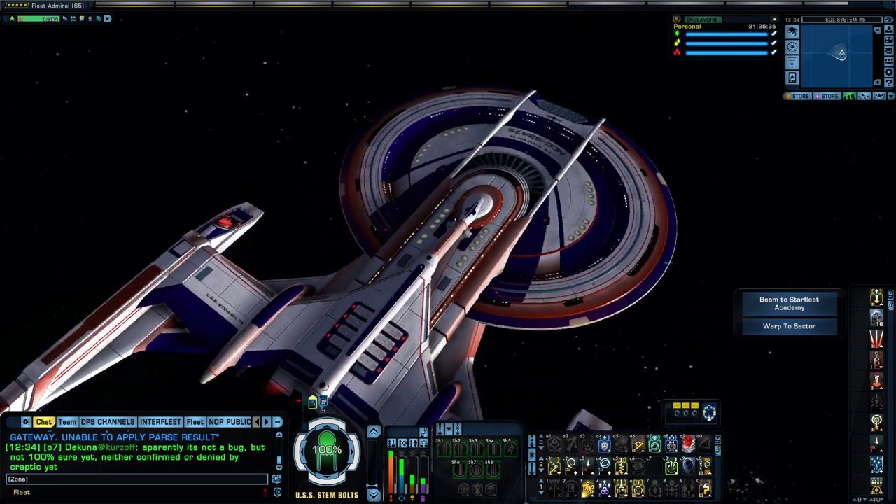 STAR TREK ONLINE - 73K Fleet Gagarin Miracle Worker Battlecruiser [T6] Shepard Class (18 minutes)