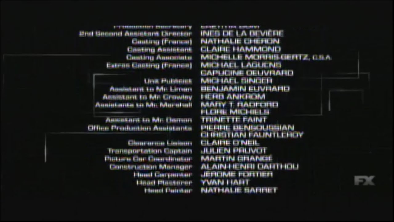 The Bourne Identity (2002) End Credits (FX 2024)