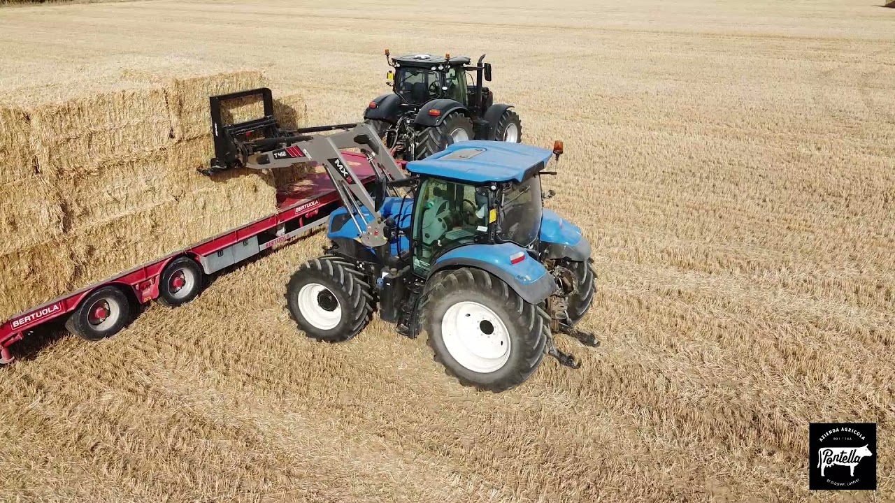 UNA 🏔️🏔️ DI BALLE . NEW HOLLAND T6 180 + CARICATORE FRONTALE MX. MANITOU MLT. (AZ.AGR.PONTELLA)