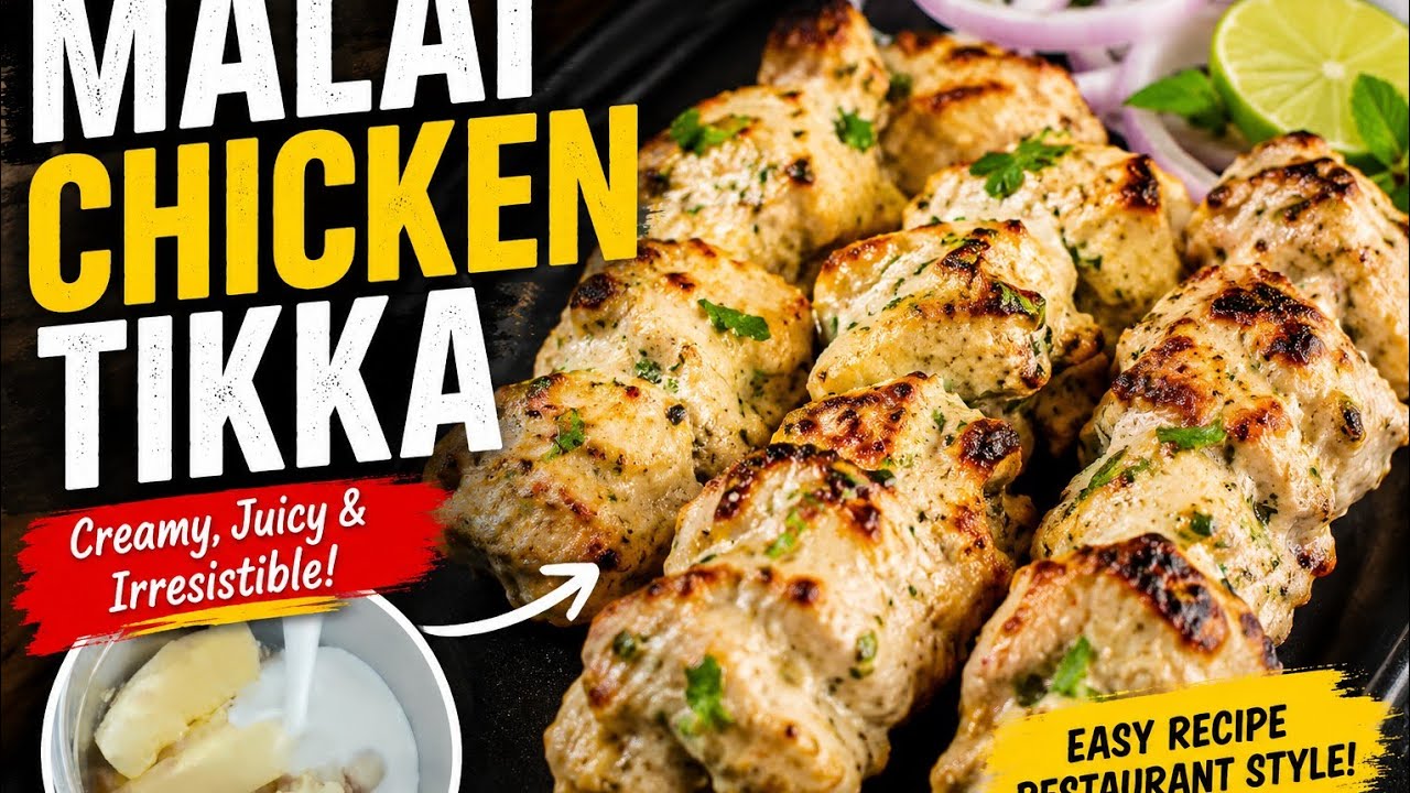  Quick Soft &Juicey Malai Chicken Tikka Recipe #Easyrecipe