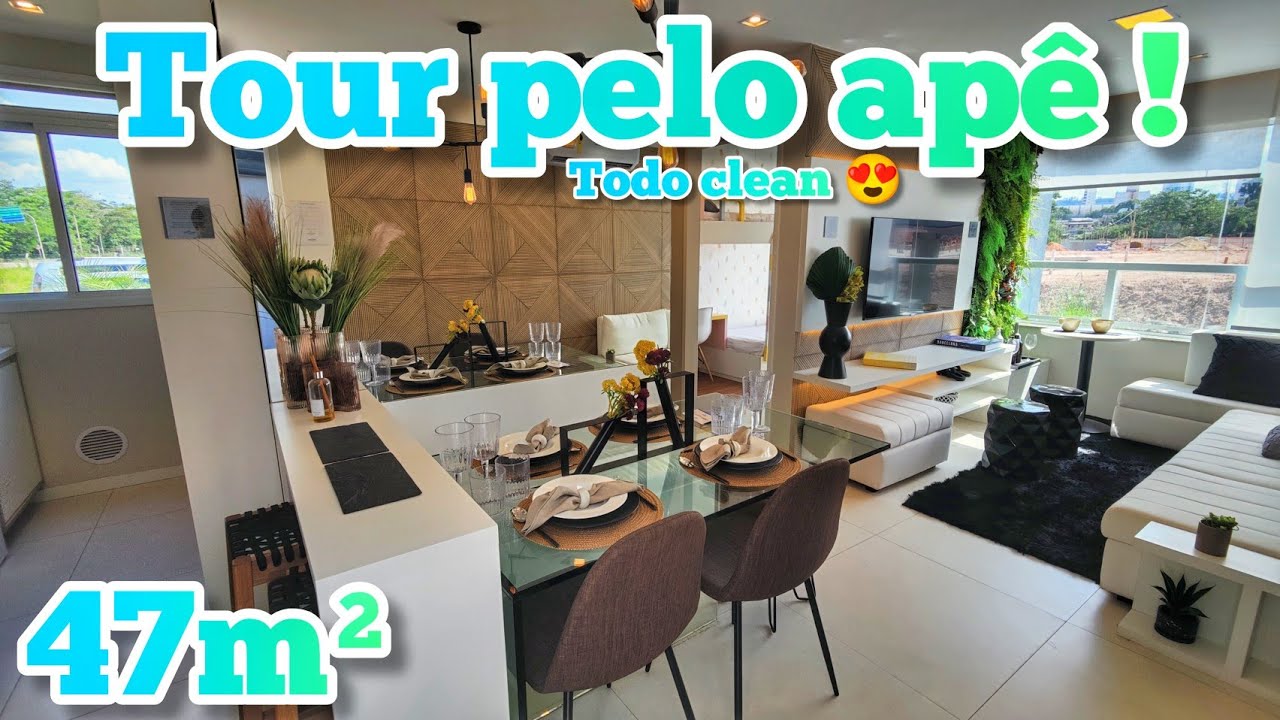 TOUR PELO APARTAMENTO 47m&sup2; 🤩 /TOUR AP&Ecirc; MODELO DECORADO/ tour ap&ecirc; / ideias de decora&ccedil;&atilde;o/ ap&ecirc;  lindo 🤩