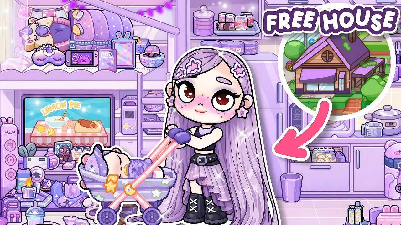 Я построила БЕСПЛАТНЫЙ маленький фиолетовый домик! 💜 (Такой милый!) | Мир Аватара | Пазу