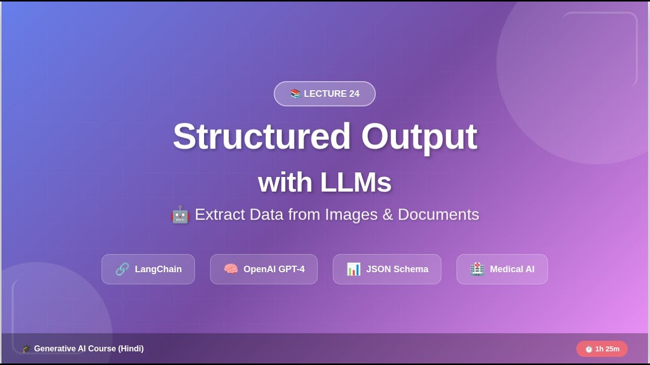 Lecture 25: Structured Output with LLMs | Extract Data from Images & Documents