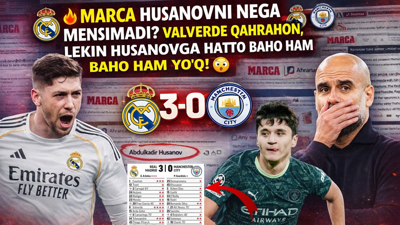 🔥 MARCA HUSANOVNI NEGA MENSIMADI?! VALVERDE QAHRAMON, LEKIN HUSANOVGA XATTO BAHO HAM YO‘Q! 😳⚽