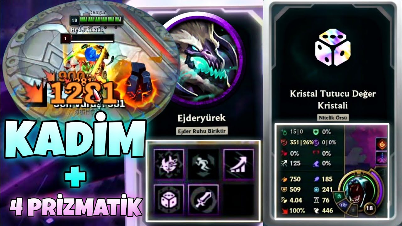 RÜYA GİBİ RENGAR (4 PRİZMATİK EKLENTİ + SADECE ÖRS + KADİMLİ) - LOL ARENA MODU