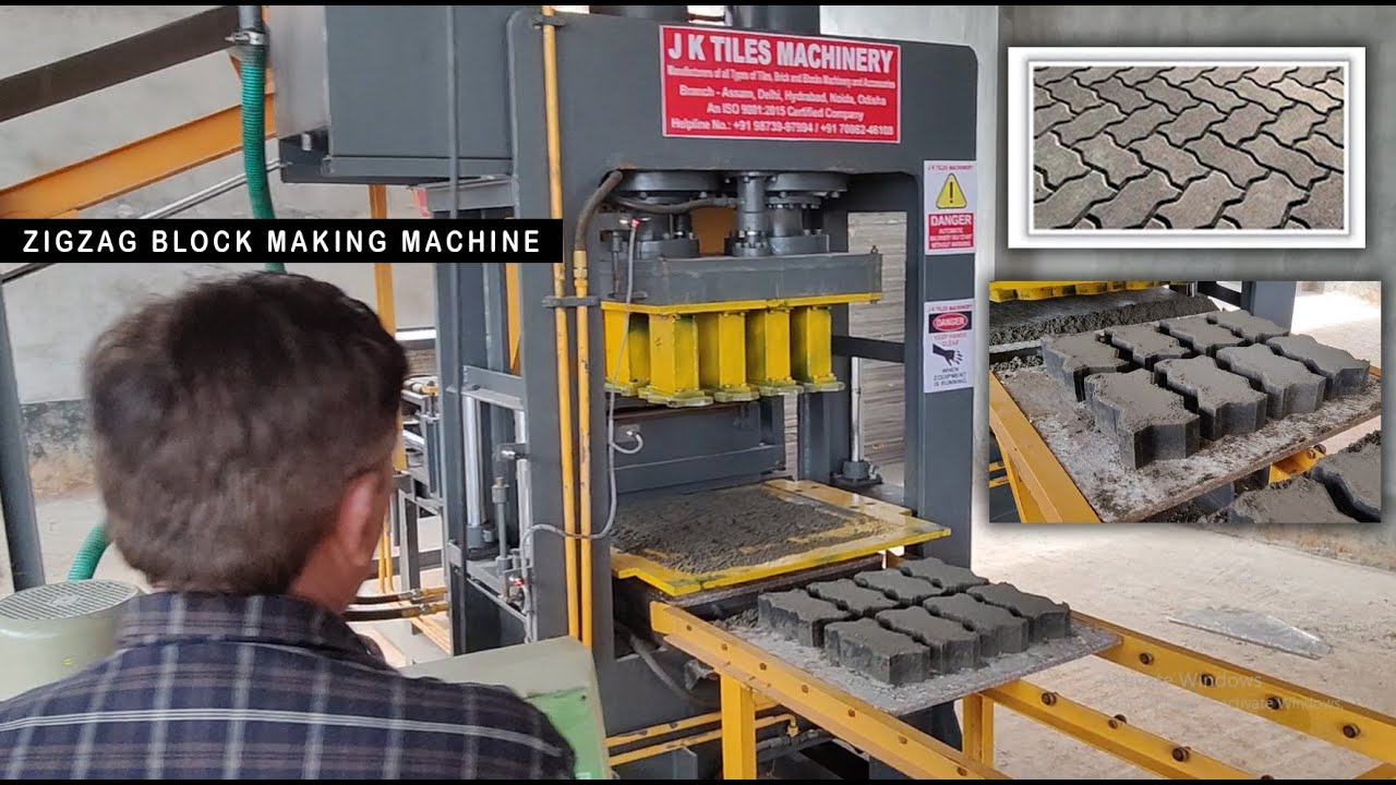 Fully Automatic Zigzag Block Making Machine | Block  Making Machine |Brick Making Machine 7777000006