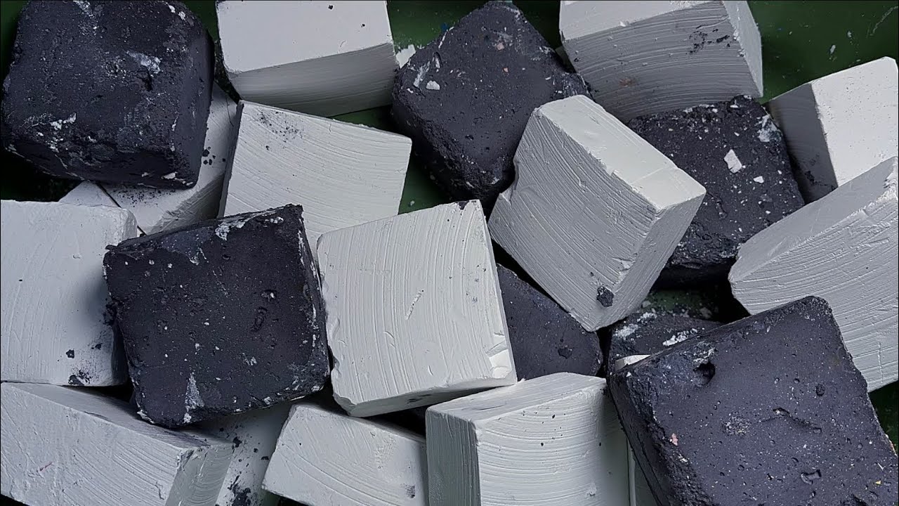Super Soft & Crumbly Chalk | Extremely Fly Ash | Black&White | Ultra Satisfying | Stress Relief ASMR