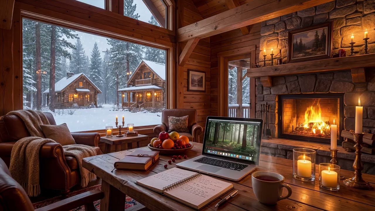 Instrumental Piano Music With Fireplace 🔥 Gentle Nature Sounds for Deep Sleep & Mind Healing