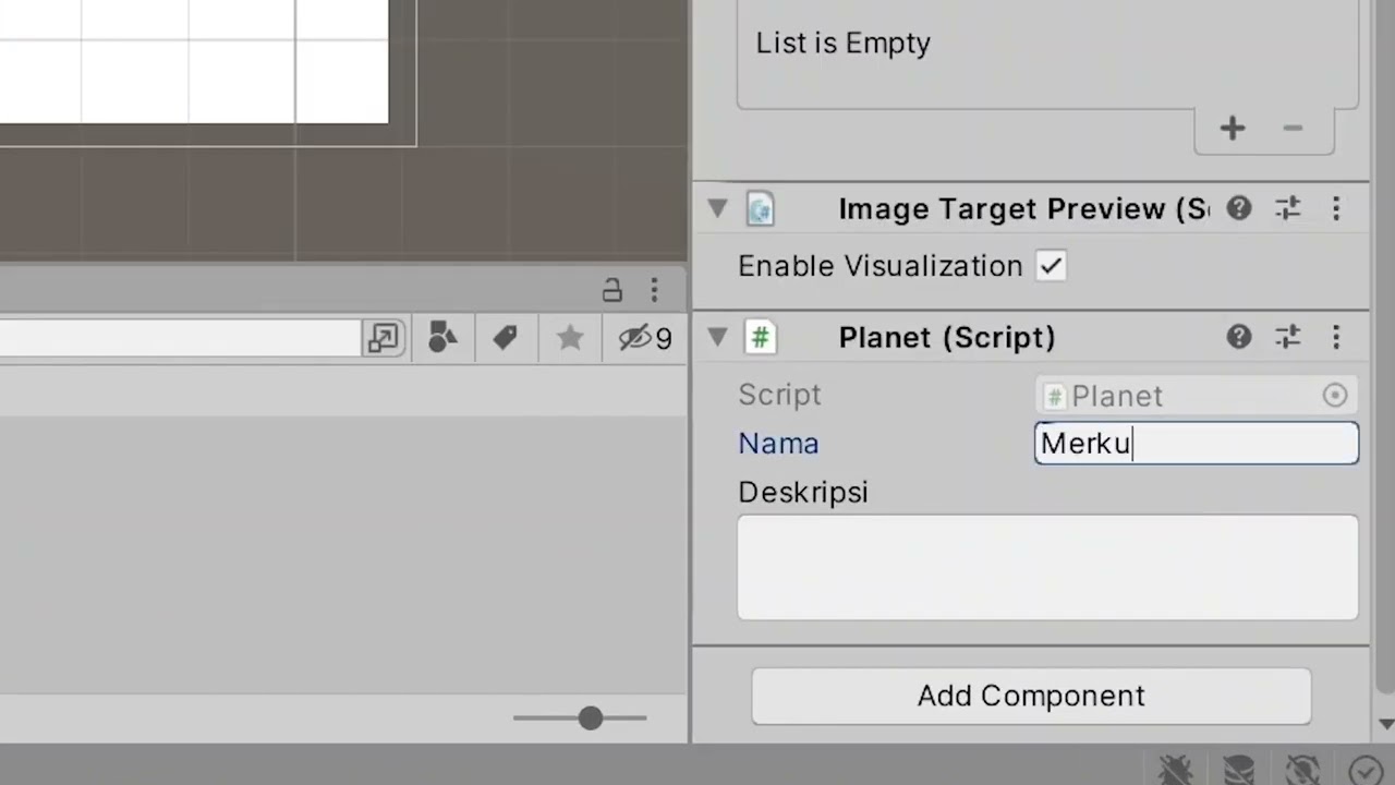 Tutorial Menampilkan Deskripsi Objek 3D Media Interaktif Augmented Reality Unity 2021