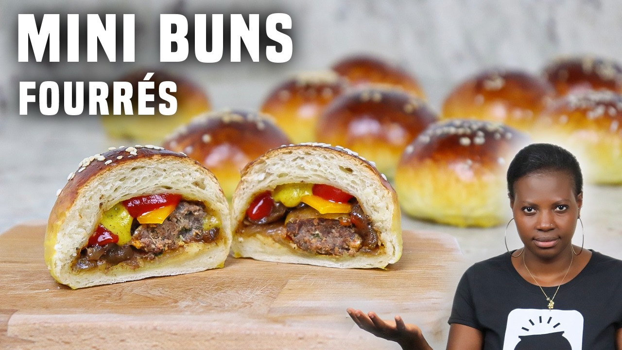 MINI BUNS &agrave; la VIANDE HACH&Eacute;E, Fromage & Oignons Caram&eacute;lis&eacute;s [2CGM]