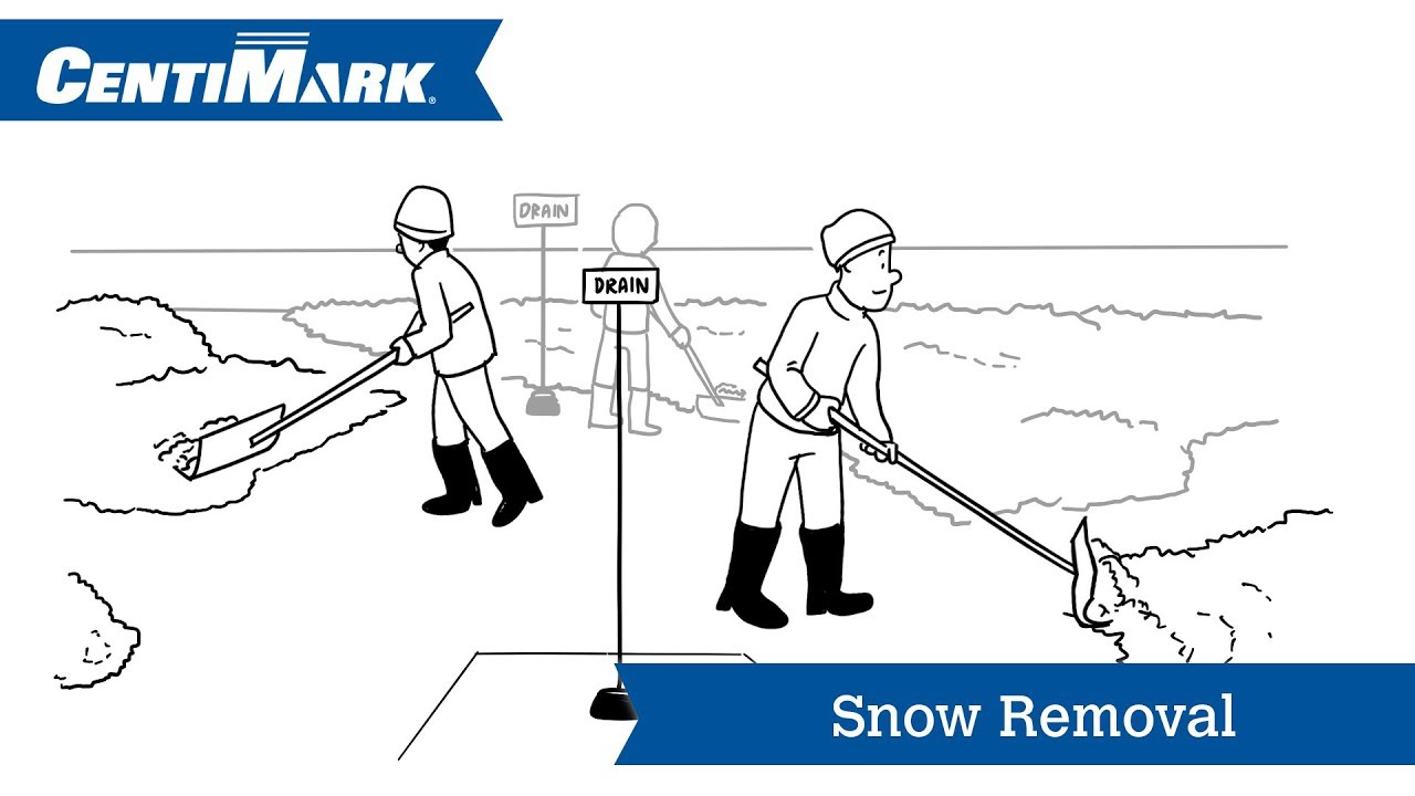 Snow removal services for commercial roofs.