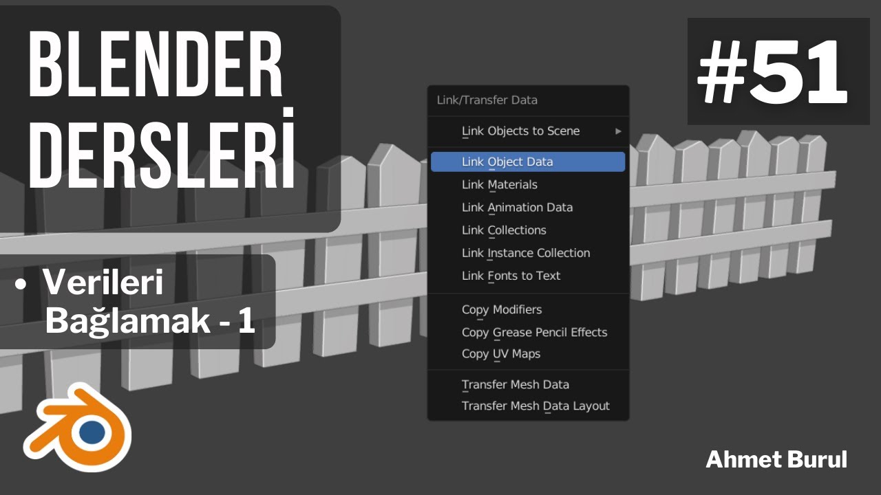 Blender Dersleri - Bağlı Objeler (Mesh & Linked Data) - 100 Derste Blender 3D #51