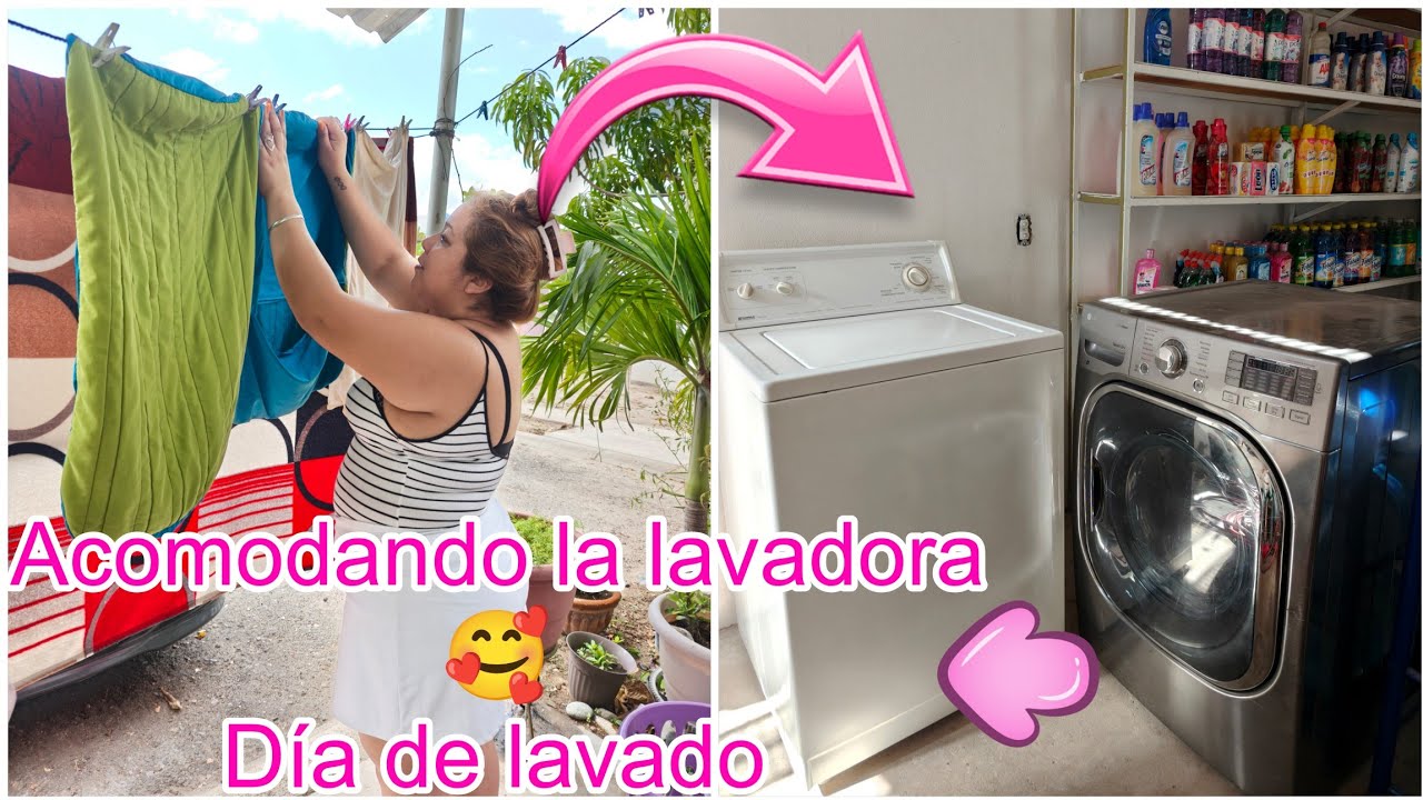 Acomodando la lavadora y secadora se ven bien bonitas 🫶🩷 Día de lavado.🫧🫧🫧