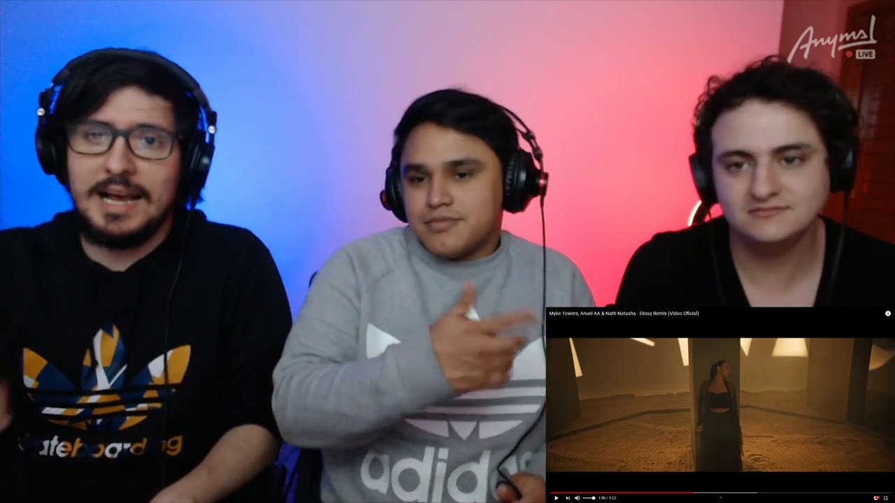 [Reacción] Myke Towers, Anuel AA & Natti Natasha - Diosa Remix (Video Oficial) | ANYMAL LIVE 🔴