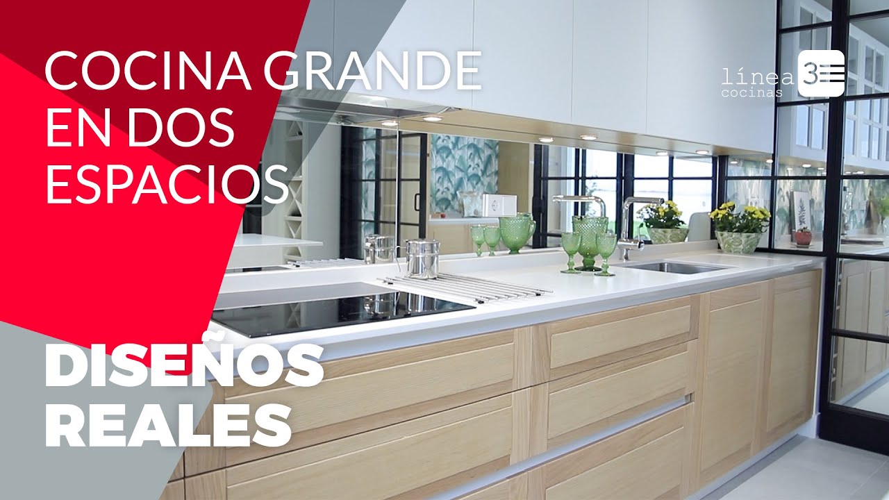Cocina MODERNA y GRANDE con DOS ESPACIOS