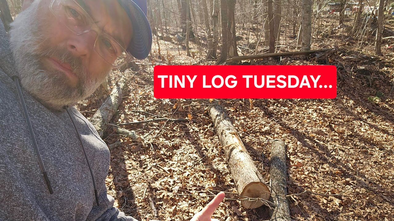 Mainely Off Grid is milling a tiny log... oh and its windy...😕😕😕