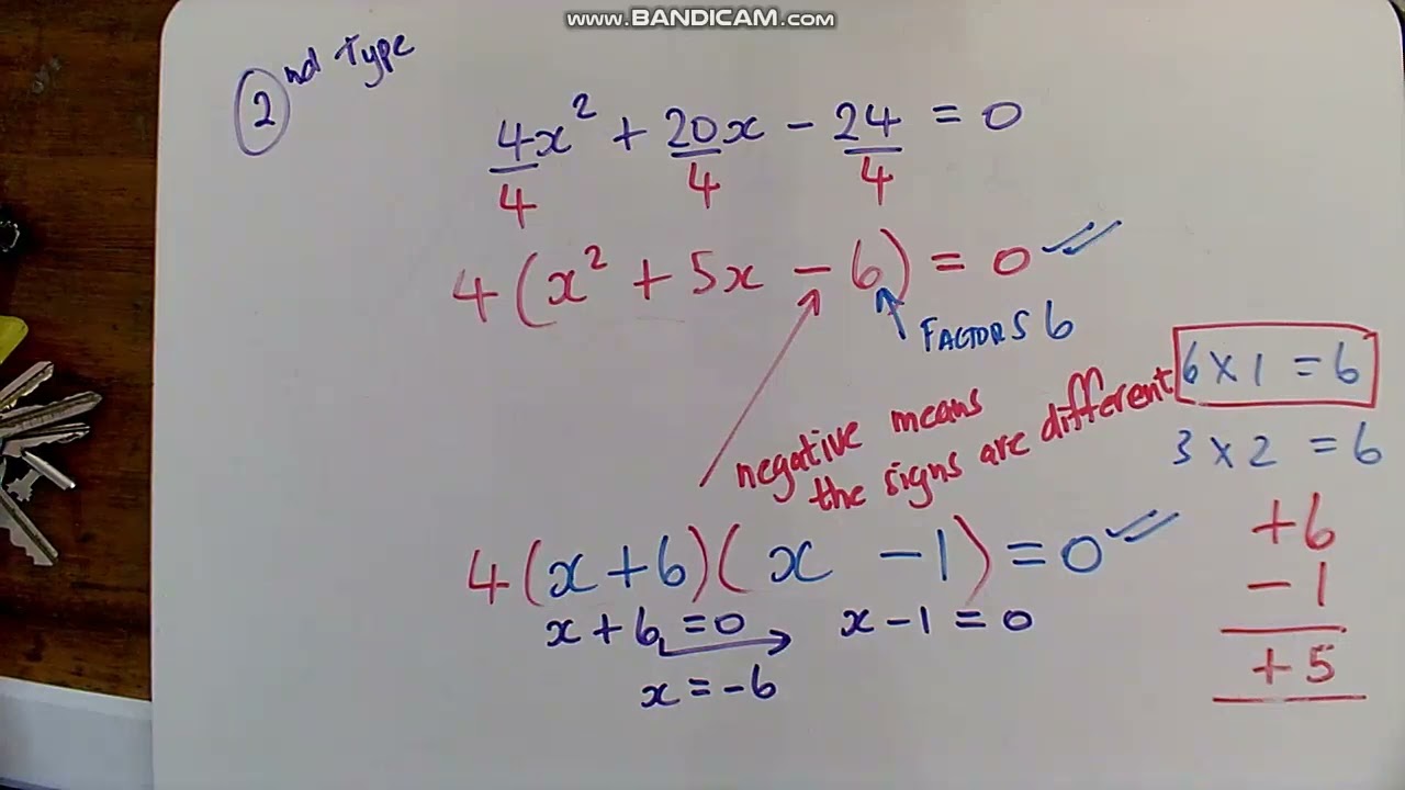 factorization of trinomials and eqns