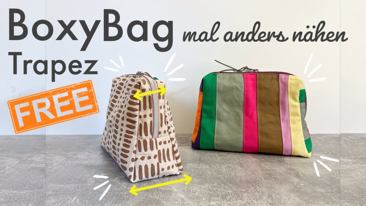 Trapez BoxyBag nähen, mit französischen Nähten schöne Innenkanten nähen, ohne Schrägband, kostenlos