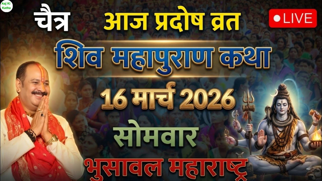 Live 13 march katha | शिव महापुराण कथा। प्रदीप जी मिश्रा सीहोर वाले । भुसावल महाराष्ट्र#katha