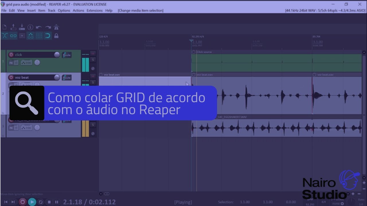 [REAPER] Como colocar grid de acordo com o áudio