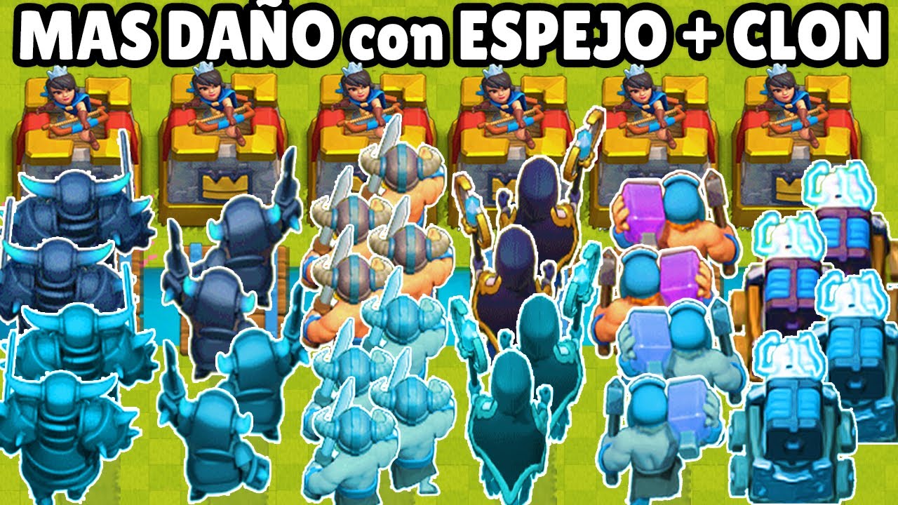 CUAL CARTA LOGRA HACER MAS DAÑO usando ESPEJO y CLON | CLASH ROYALE