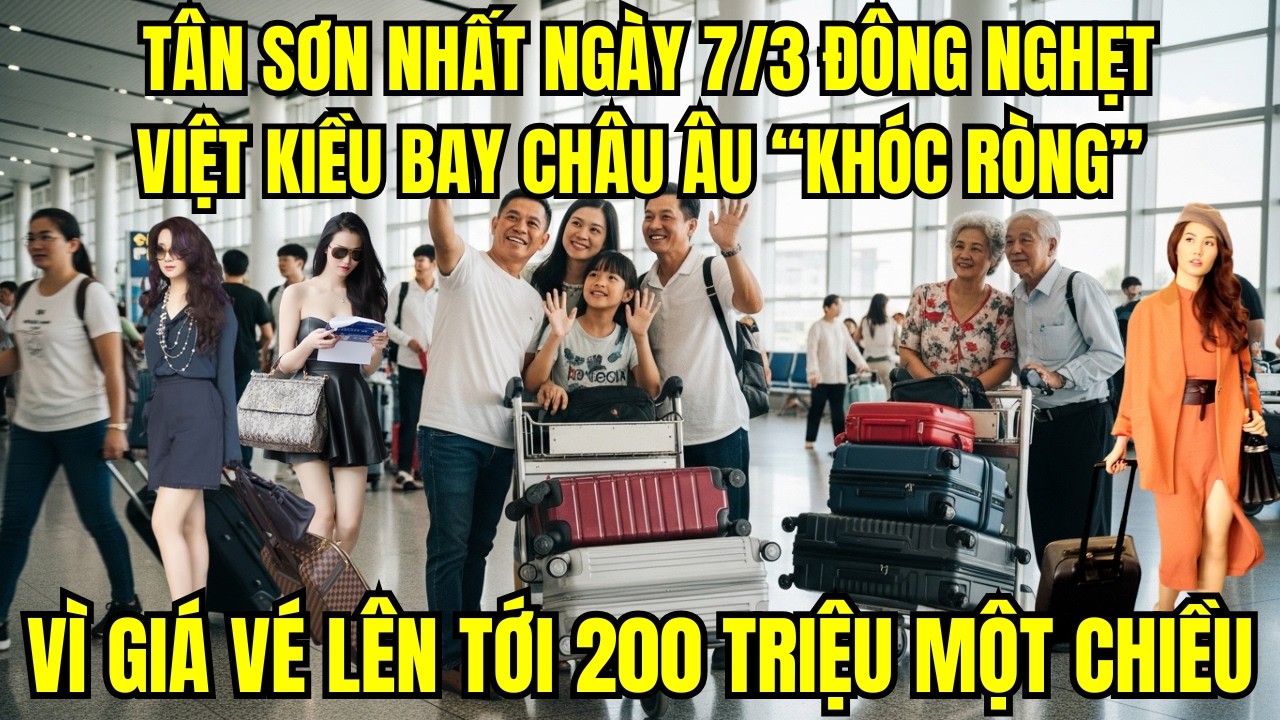 Sân Bay Tân Sơn Nhất 7/3 Đông Kín Người: Việt Kiều Bay Châu Âu “Khóc Ròng” Vì Vé 200 Triệu Một Chiều