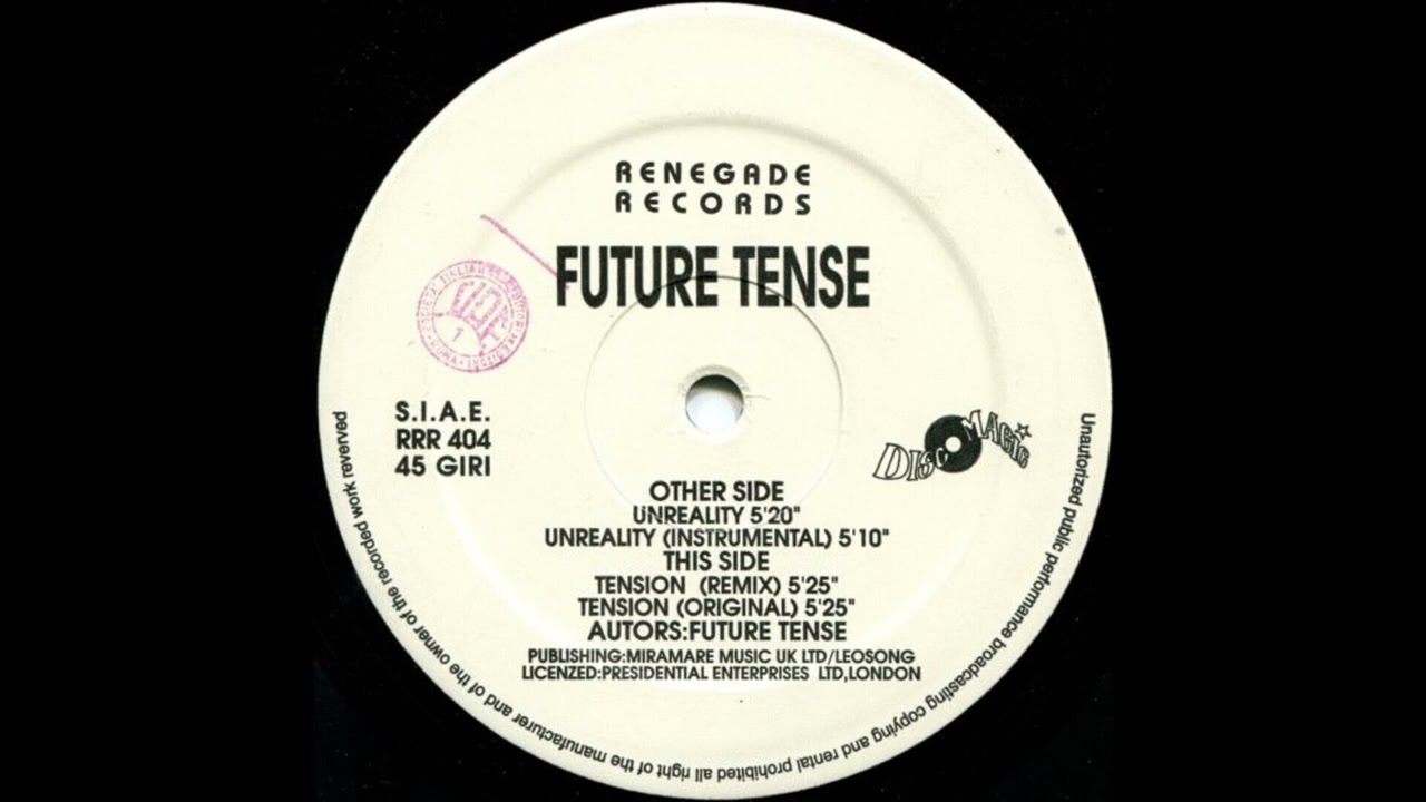 Future Tense - Tension 1992 RAVE/TECHNO/EARLY HARDCORE