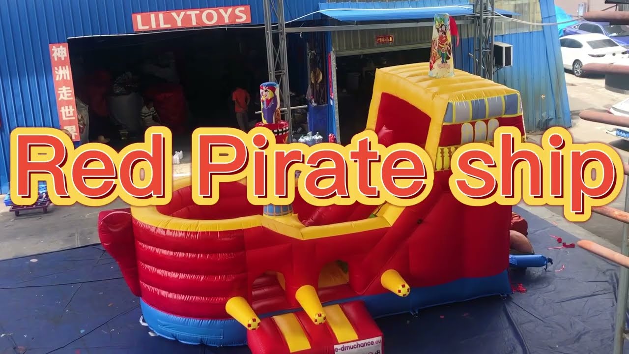 inflatable pirate boat inflatable bounce house slide  CE
