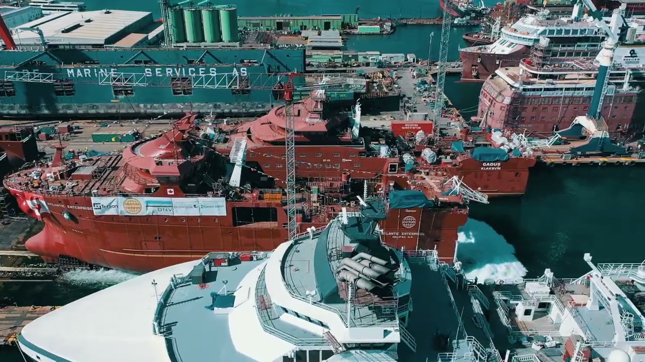 Launching of NB1107 Atlantic Enterprise, Factory Freezer Trawler