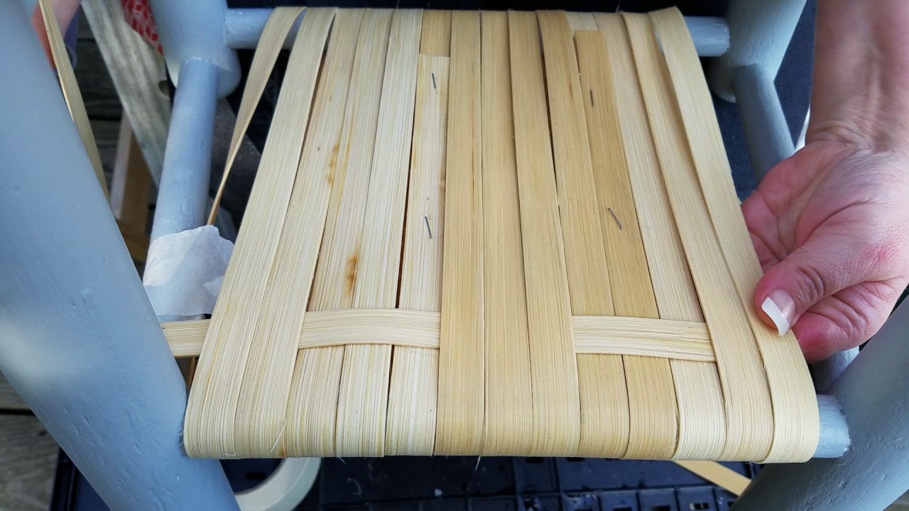 DIY How-to Cane a chair with Flat Reed Herringbone pattern weave