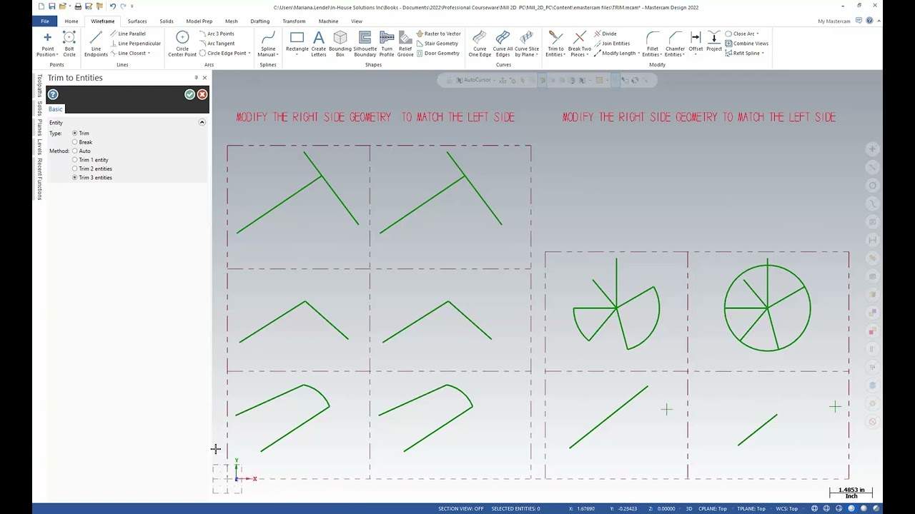 Mastercam 2023 - Trim