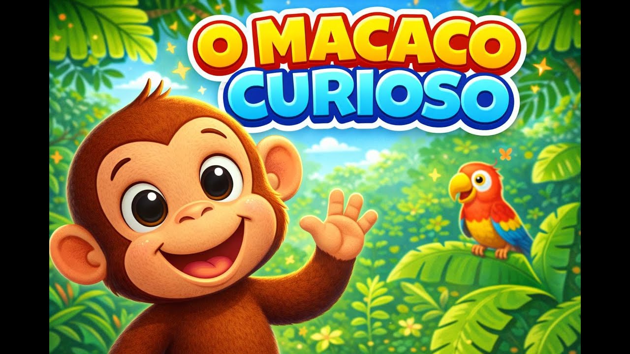 🐒 O Macaco Curioso na Selva | Música Infantil Divertida 🌴🎶