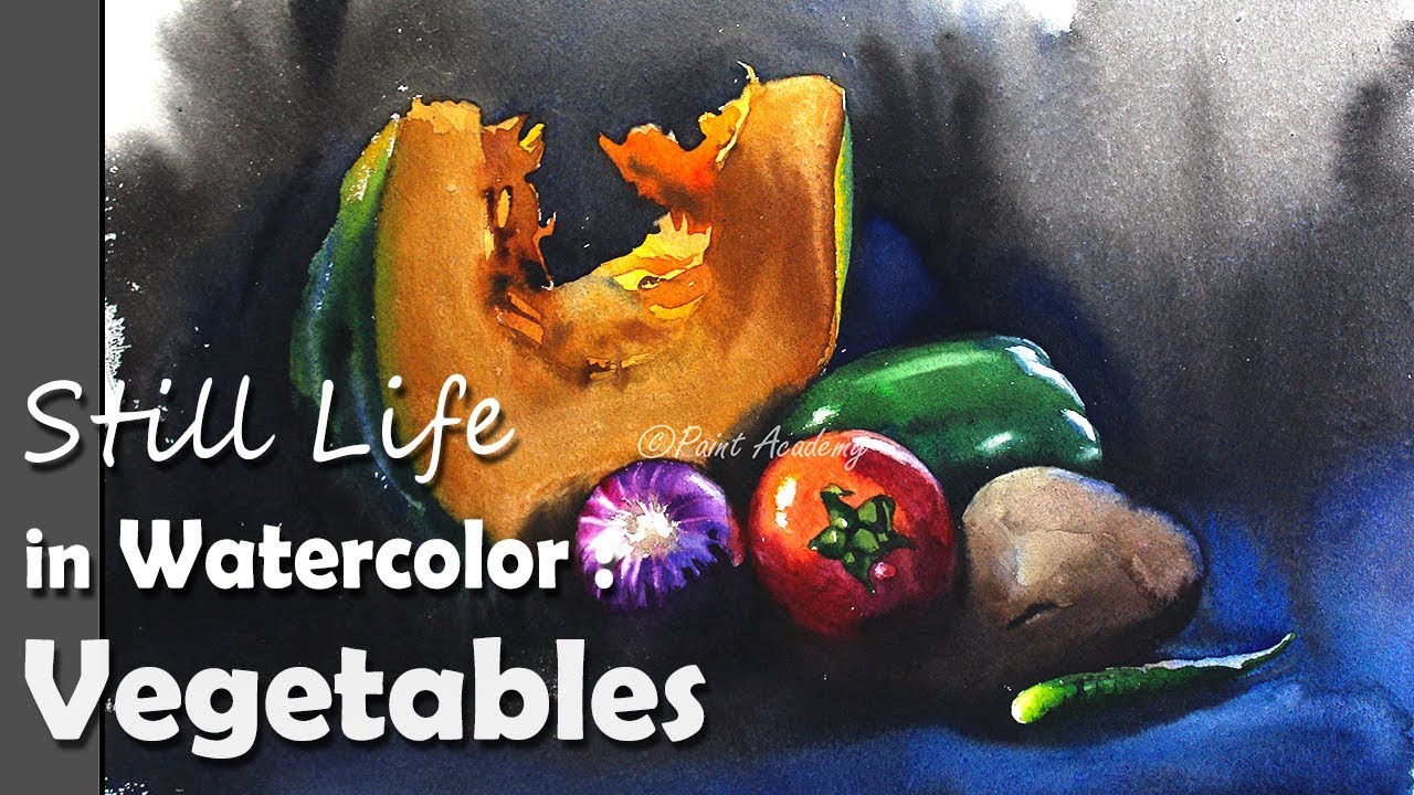 Painting A Realistic Still Life in Watercolor: Vegetables |  Episode-3