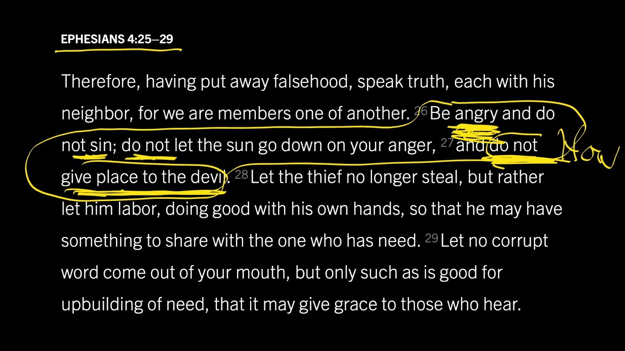 How Not to Go to Bed Angry: Ephesians 4:25–29, Part 6