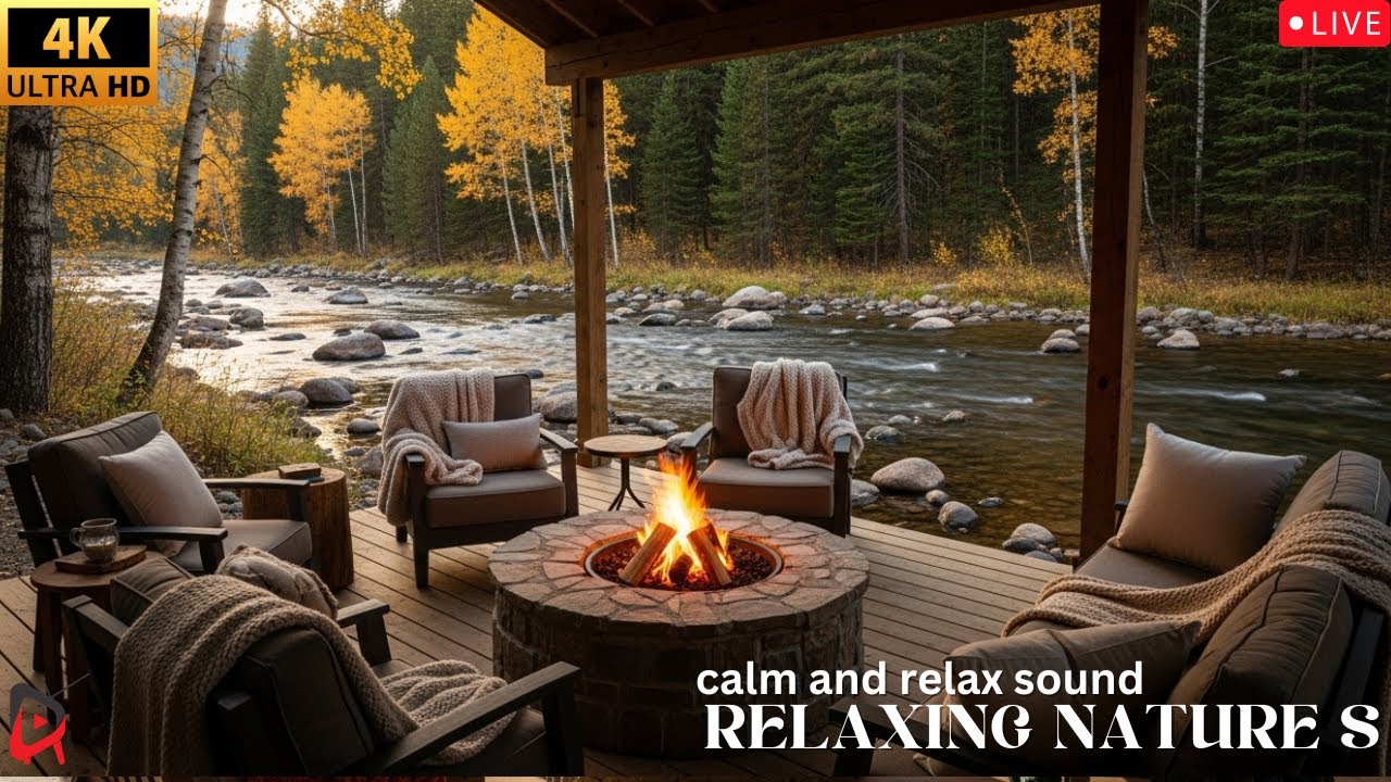 Calm Lakeside Evening by the Fire – Nature Sounds for Focus, Study & Deep Relaxation
