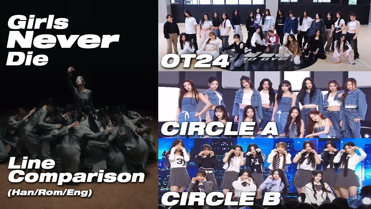 tripleS (트리플에스) 'Girls Never Die' Line Comparison (OT24 vs Circle A vs Circle B) Han/Rom/Eng