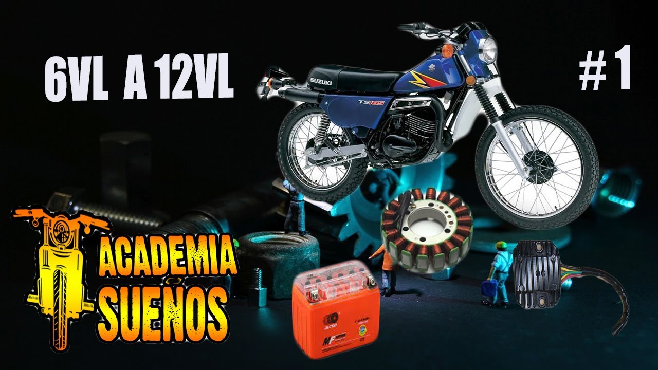 Suzuki TS 125 Adaptación de 6 Voltios a 12 Voltios PT1