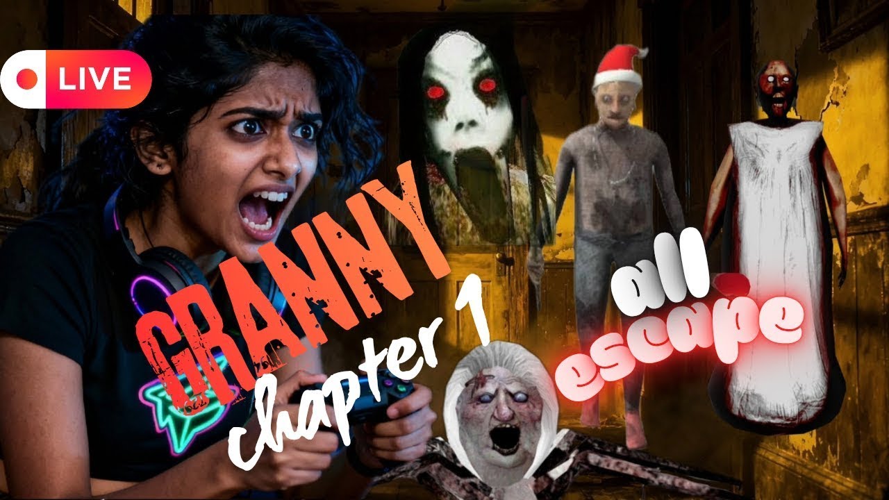 Granny House Live Gameplay 😱 | Door, Car & Gutter Escape Challenge 🚪🚗🕳️ | Scary Horror Escape Game 👻