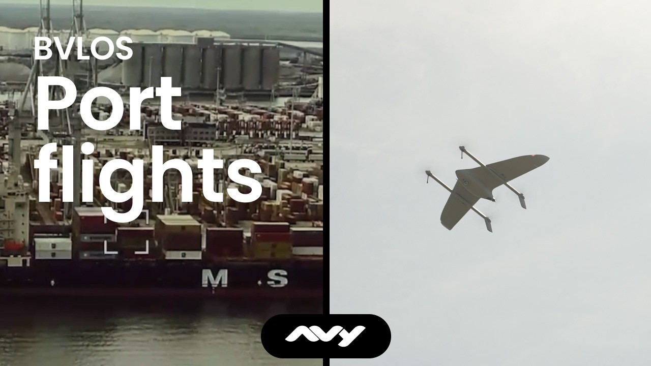 Onboard a BVLOS drone mission at a major European port &mdash; Avy Aera footage