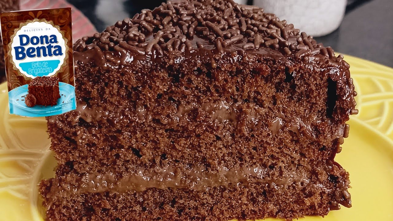 🔴 BOLO BRIGADEIRO MAIS FÁCIL DO MUNDO COM MASSA DONA BENTA