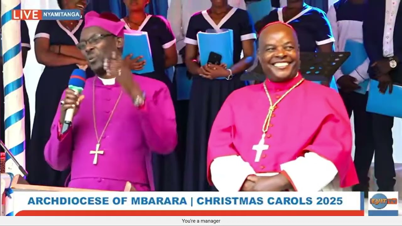 His Grace Lambert Bainomugisha and Rt. Rev. Assoc. Prof. Fred Sheldon Mwesigwa at Nyamitanga