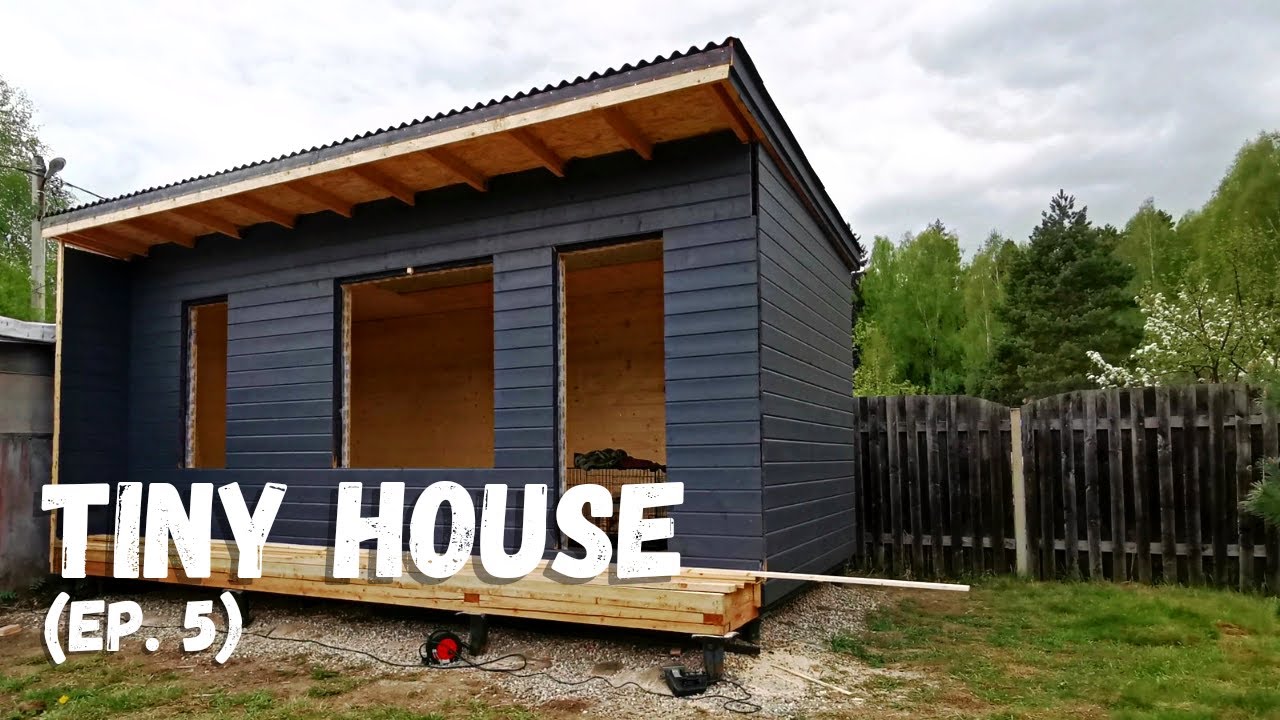 BUILDING A TINY HOUSE. DIY MINI HOUSE (EP. 5). INSULATION AND PAINTING. TIME LAPSE