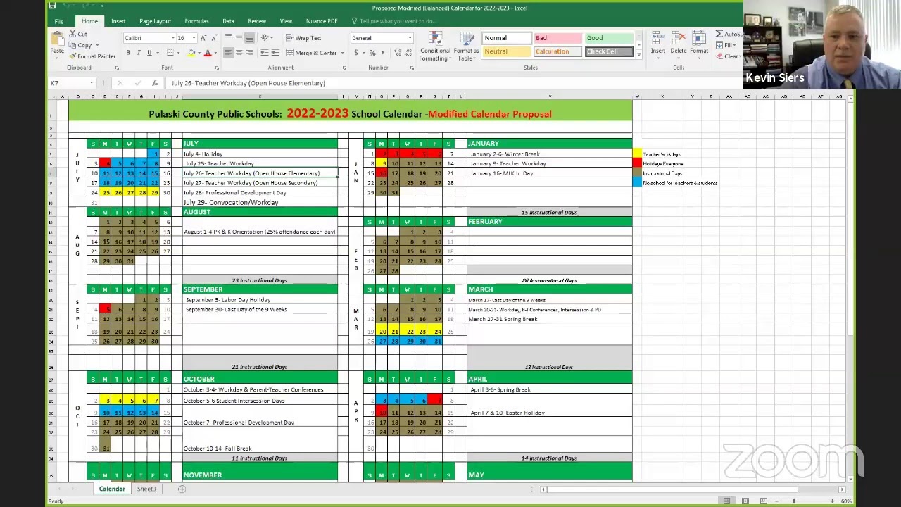 Calendar Discussion with Elementary Schools