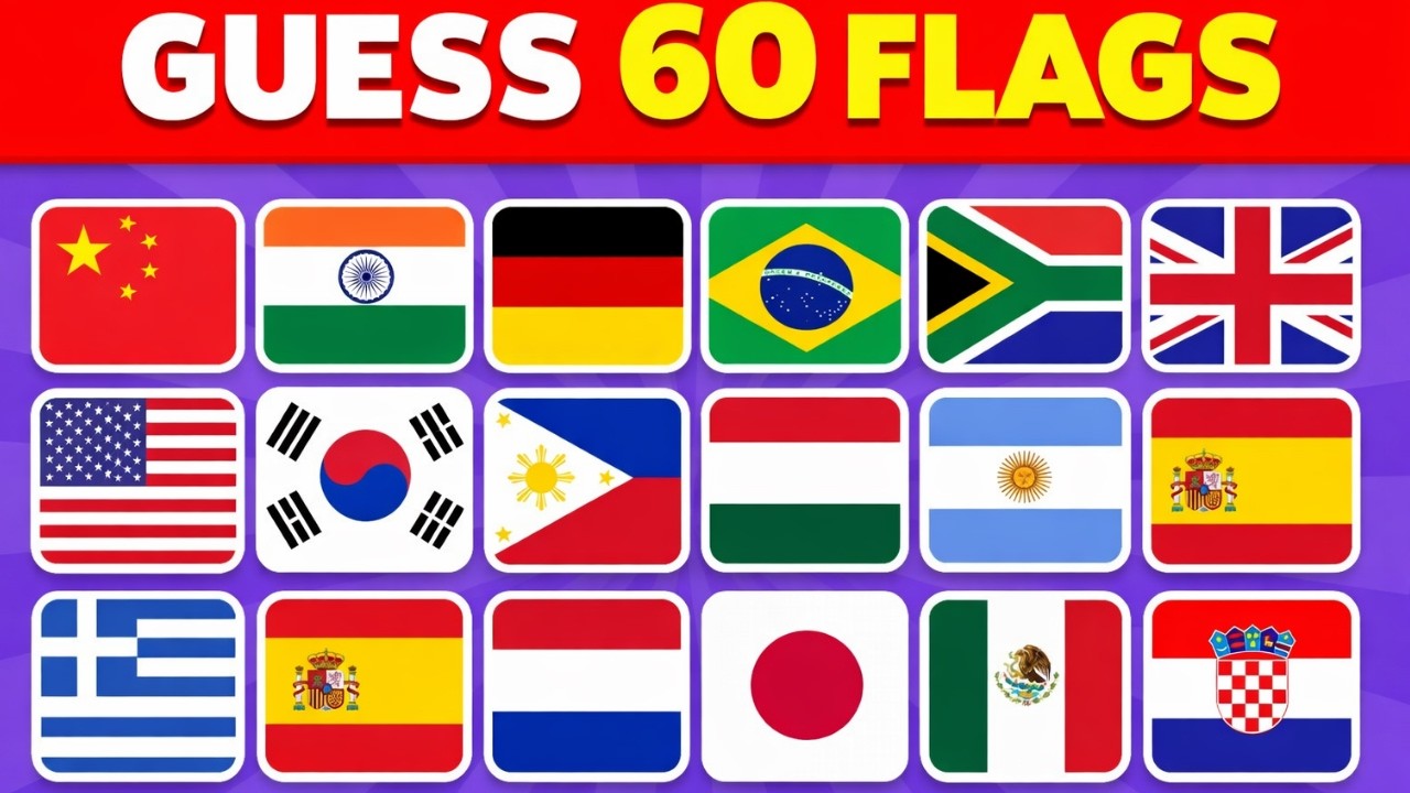 Guess the COUNTRY by the Flag Quiz 🌎 | Can You Guess 60 Flags? Quiz TINO